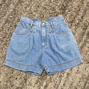 Vintage ESPRIT 100% cotton pleated front high waisted shorts size 11/12